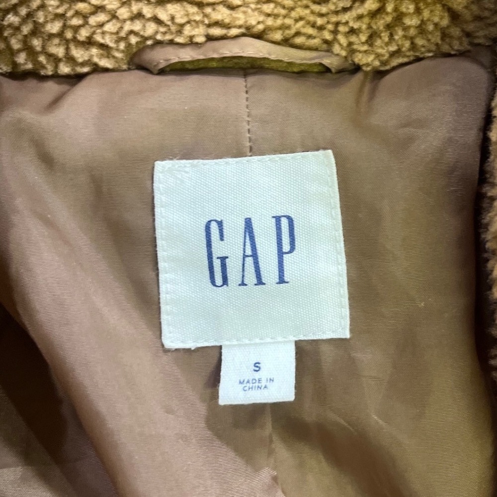 Gap Teddy Coat Womens Small Brown Teddy Sherpa Faux Fur Button Front - Picture 3 of 10